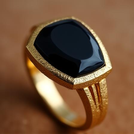 Anello in oro e onice stile Art Déco