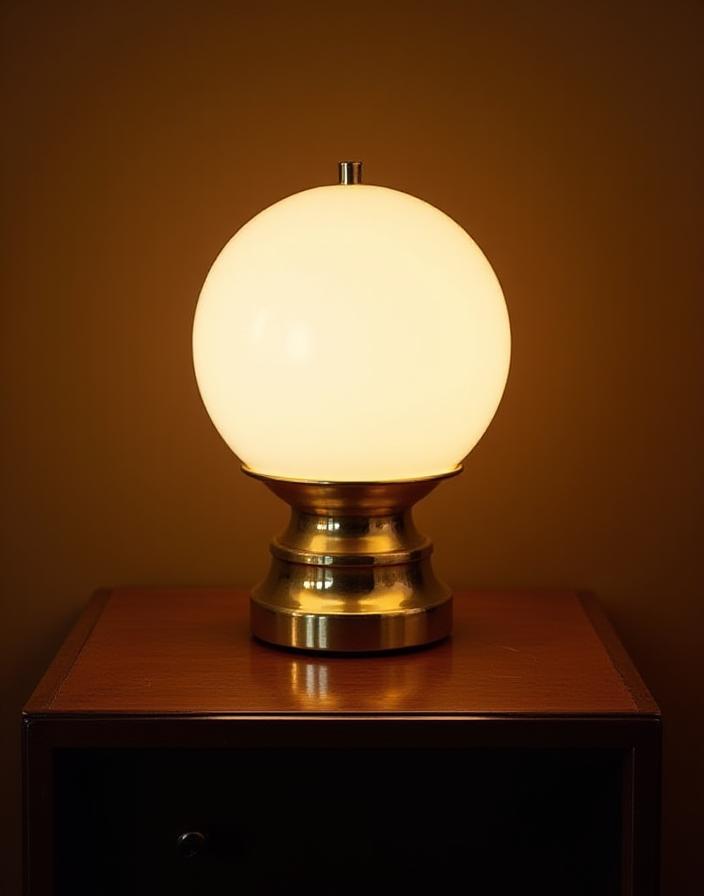 Lampada da tavolo Art Déco con vetro opalino